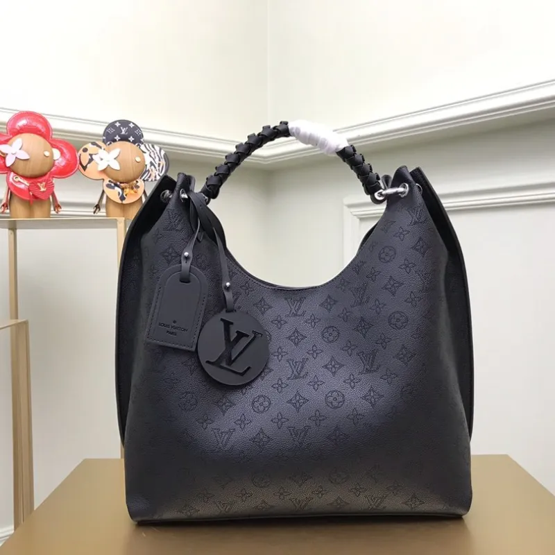 Louis Vuitton Carmel Mahina Hobo Bag Black Replica