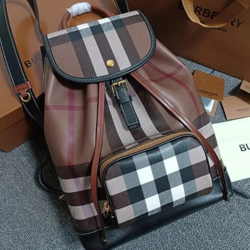 Burberry Check Print Medium coated Canvas Backpack Replica