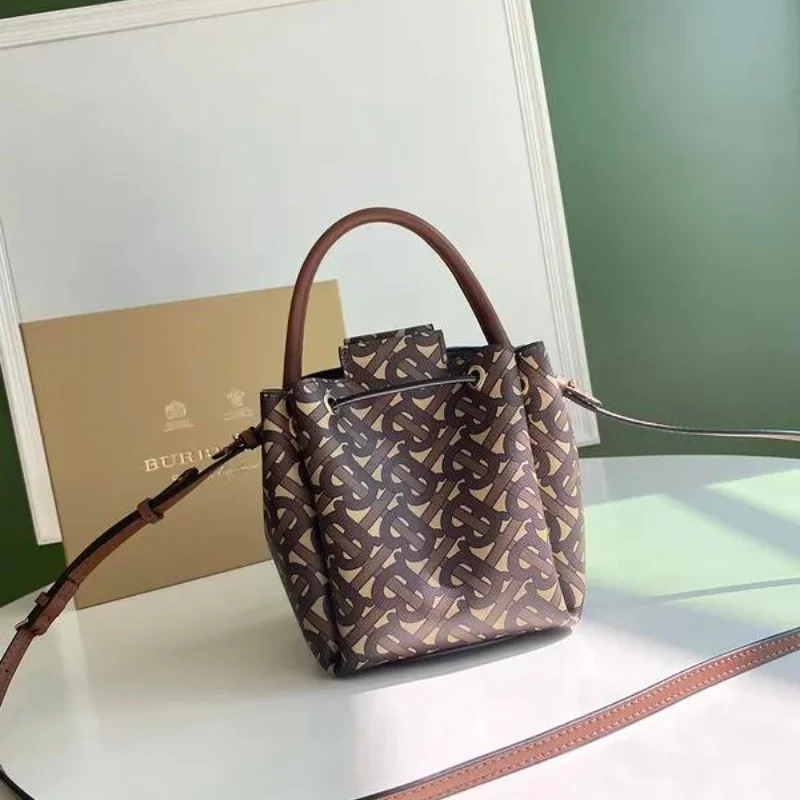 Burberry Brown TB Monogram Bucket Bag Replica