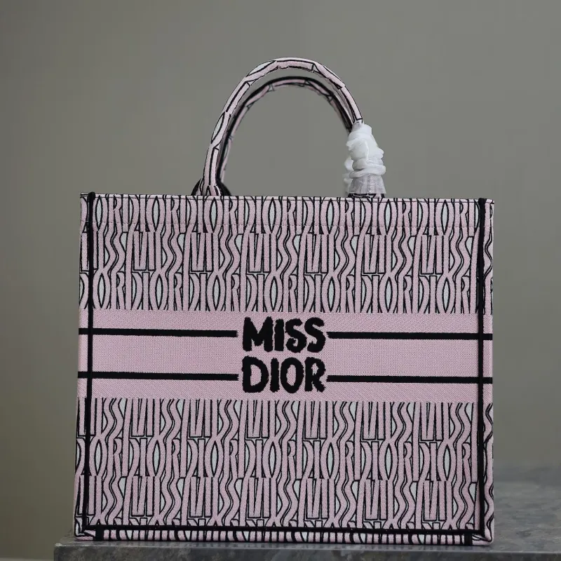 Dior Pale Pink Book Tote Bag Replica