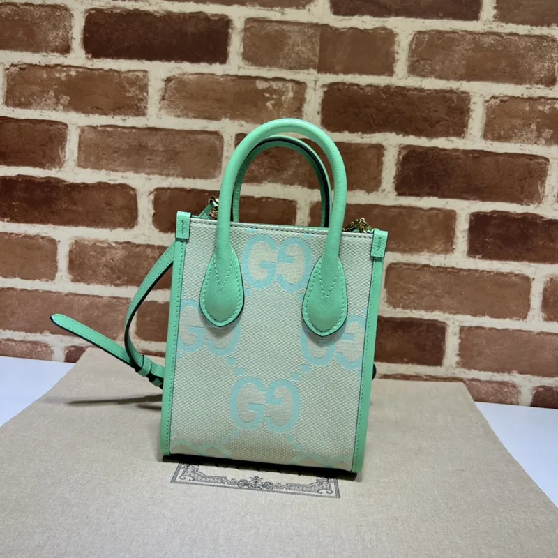 Gucci Green Jumbo GG Mini Tote Bag Replica