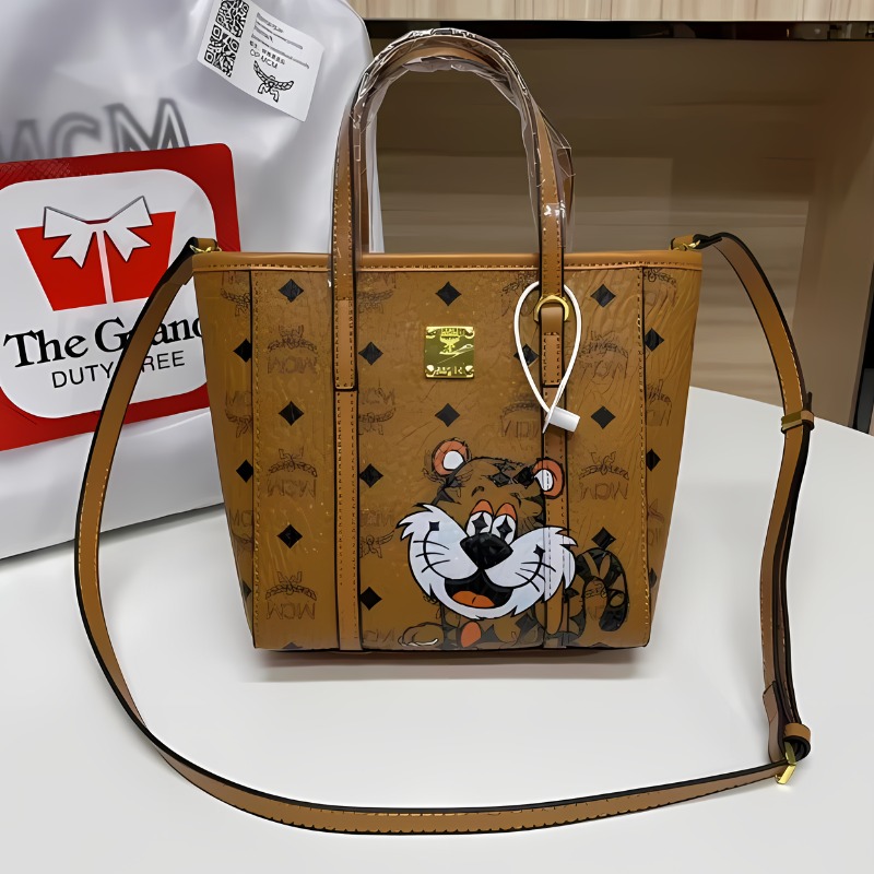 MCM Mini Toni Shopper in Tiger Visetos Replica