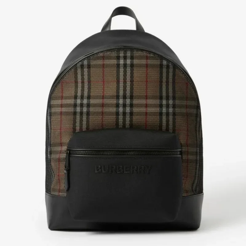 Burberry Men's check and Mesh backpack Replica